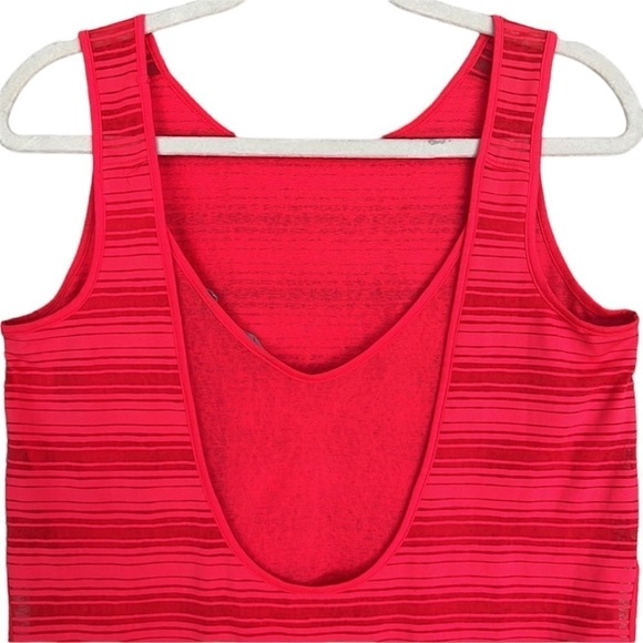 Athleta Semi Sheer Stripe Sleeveless Layered Athletic Tank Top - Picture 4 of 9